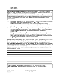 Form PO001 Petition for Protection Order - Washington (English/Spanish), Page 7