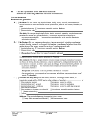 Form PO001 Petition for Protection Order - Washington (English/Spanish), Page 8