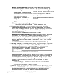 Form PO001 Petition for Protection Order - Washington (English/Spanish), Page 9