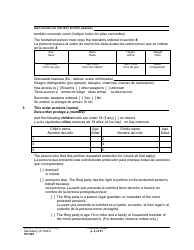 Form PO040 Protection Order - Washington (English/Spanish), Page 2