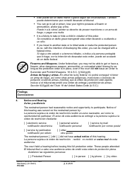 Form PO040 Protection Order - Washington (English/Spanish), Page 4