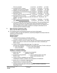 Form PO040 Protection Order - Washington (English/Spanish), Page 5