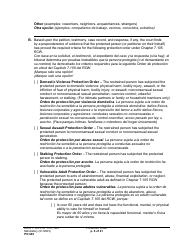 Form PO040 Protection Order - Washington (English/Spanish), Page 6