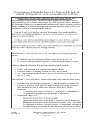 Document preview: Instrucciones para Formulario XR201 Orden De Proteccion De Riesgo Extremo Contra Un Demandado Menor De 18 Anos - Washington (Spanish)