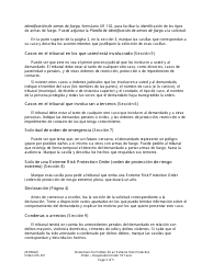 Instrucciones para Formulario XR201 Orden De Proteccion De Riesgo Extremo Contra Un Demandado Menor De 18 Anos - Washington (Spanish), Page 3