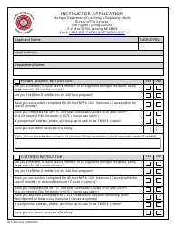 Document preview: Form BFS-209 Instructor Application - Michigan