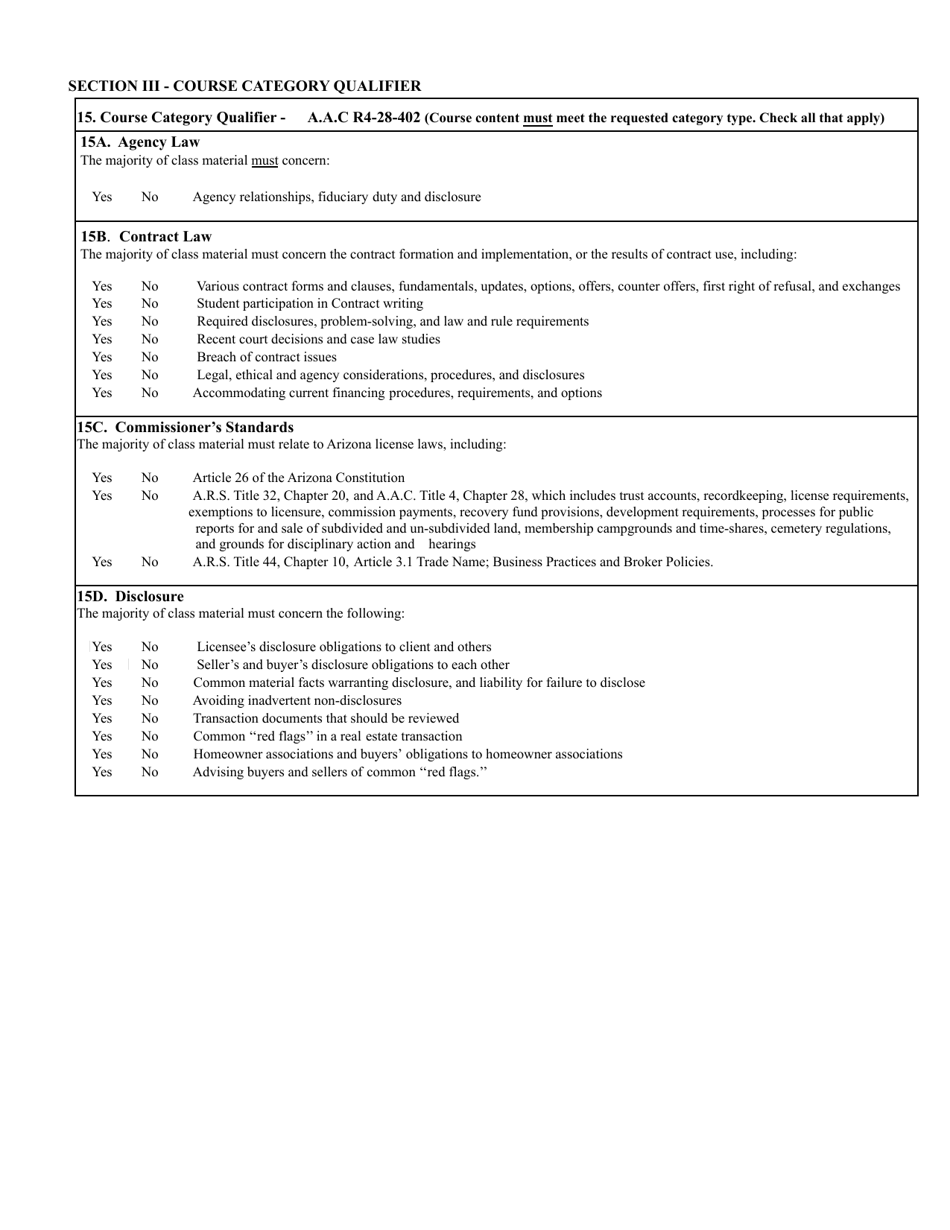 Form ED-102 Ce / Dl / HR / Opcw: Course Approval Application - Arizona, Page 11
