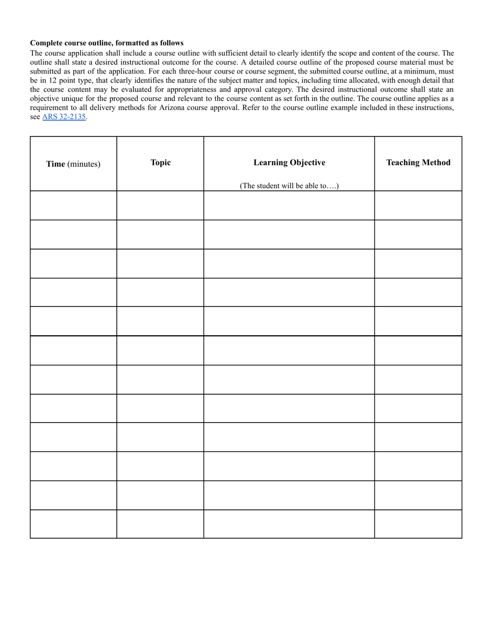 Form ED-102 Ce / Dl / HR / Opcw: Course Approval Application - Arizona, Page 13