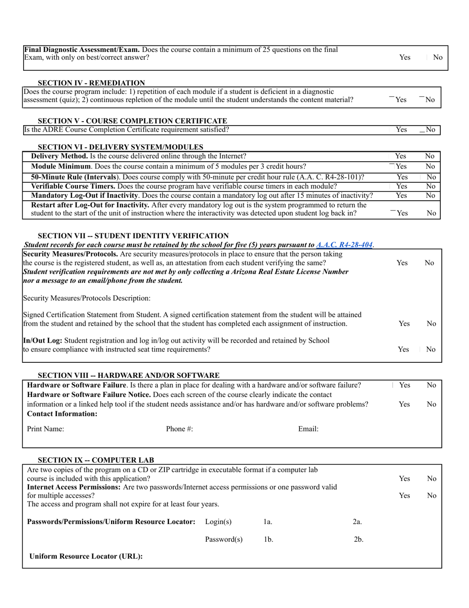 Form ED-102 Ce / Dl / HR / Opcw: Course Approval Application - Arizona, Page 19