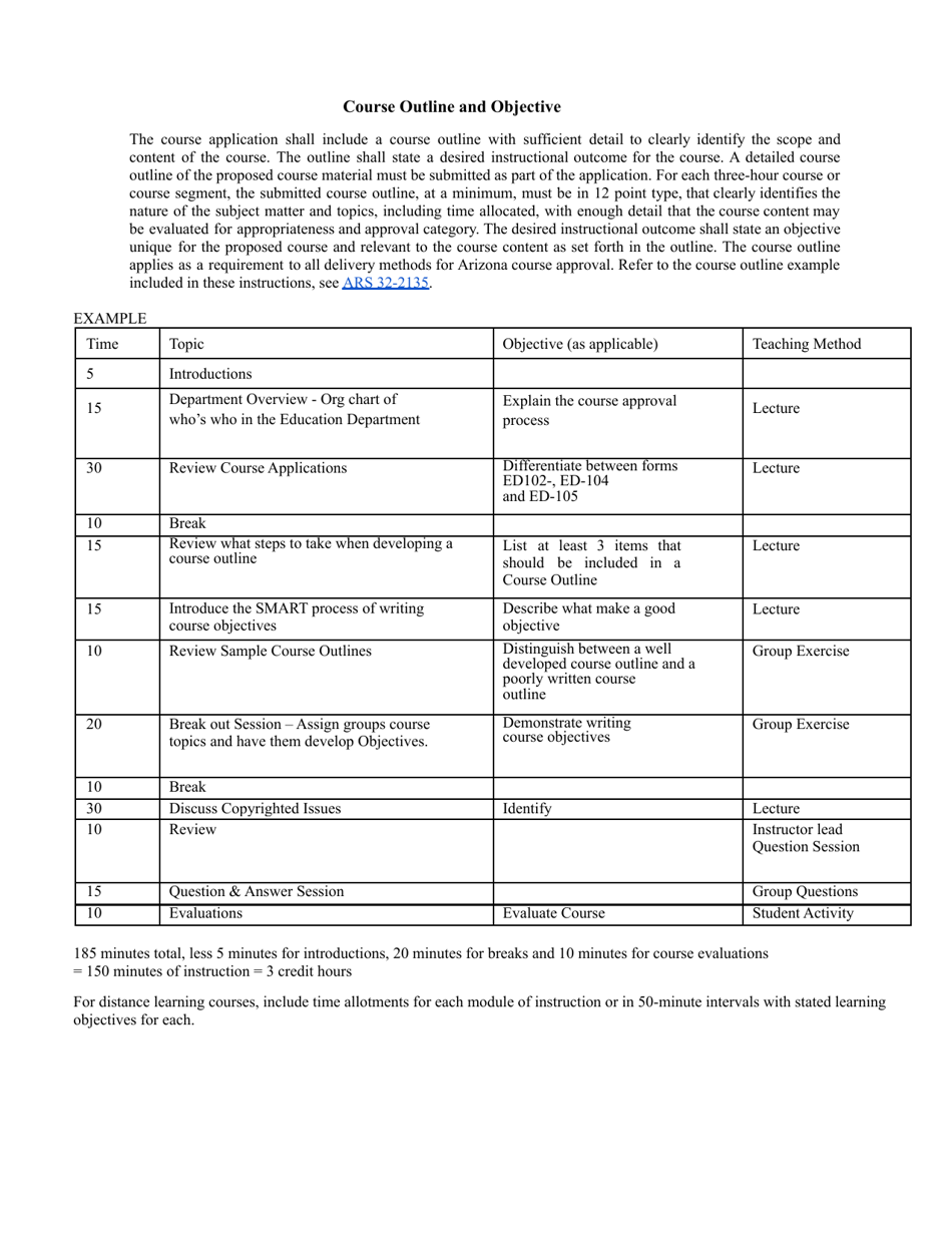 Form ED-102 Ce / Dl / HR / Opcw: Course Approval Application - Arizona, Page 5