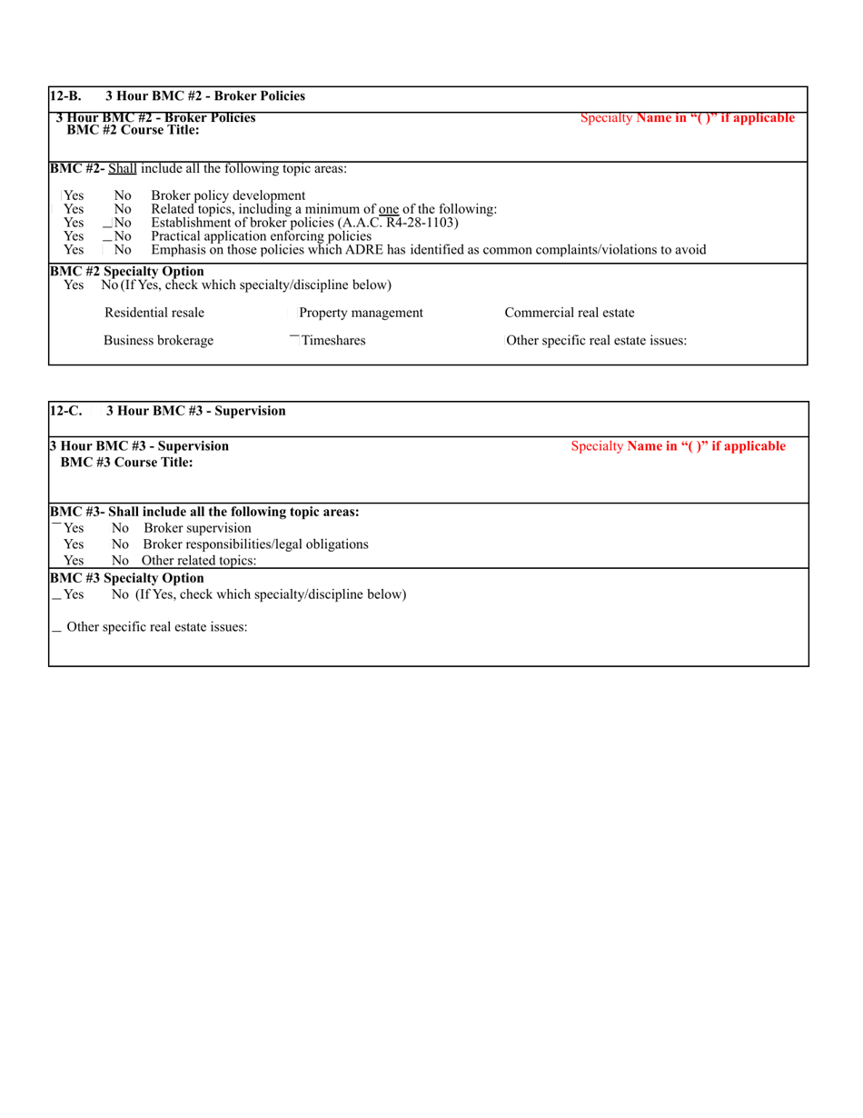 Form ED-102 Ce / Dl / HR / Opcw: Course Approval Application - Arizona, Page 8