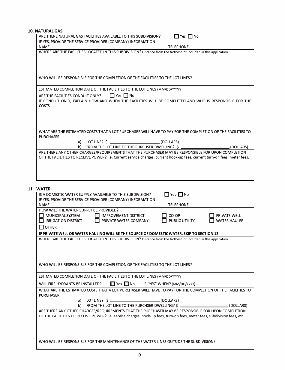 Sonora, Mexico Application for Arizona Subdivision Public Report Form - Arizona, Page 6