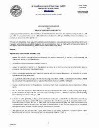 Document preview: Sonora, Mexico Application for Arizona Subdivision Public Report Form - Arizona