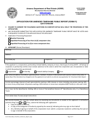 Form Y Application for Amended Timeshare Public Report - Arizona, Page 3