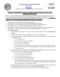 Document preview: Form AUD-101 Property Management Trust Account Reconciliation - Arizona