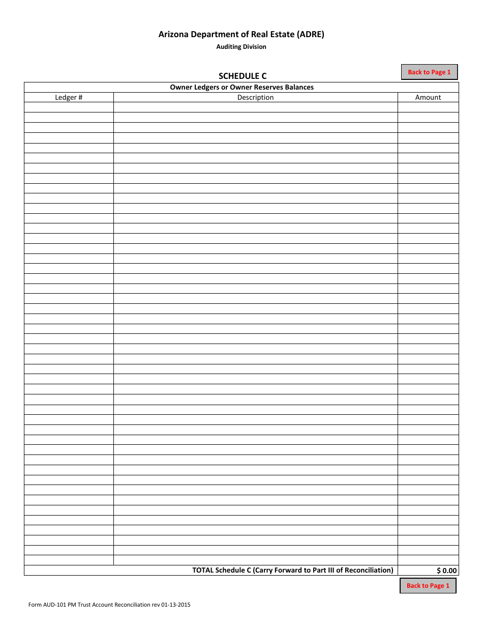 Form AUD-101 Property Management Trust Account Reconciliation - Arizona, Page 6
