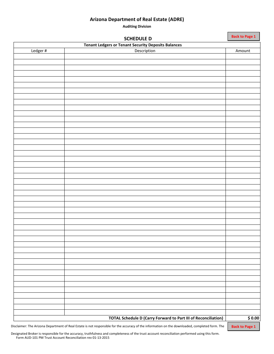 Form AUD-101 Property Management Trust Account Reconciliation - Arizona, Page 7