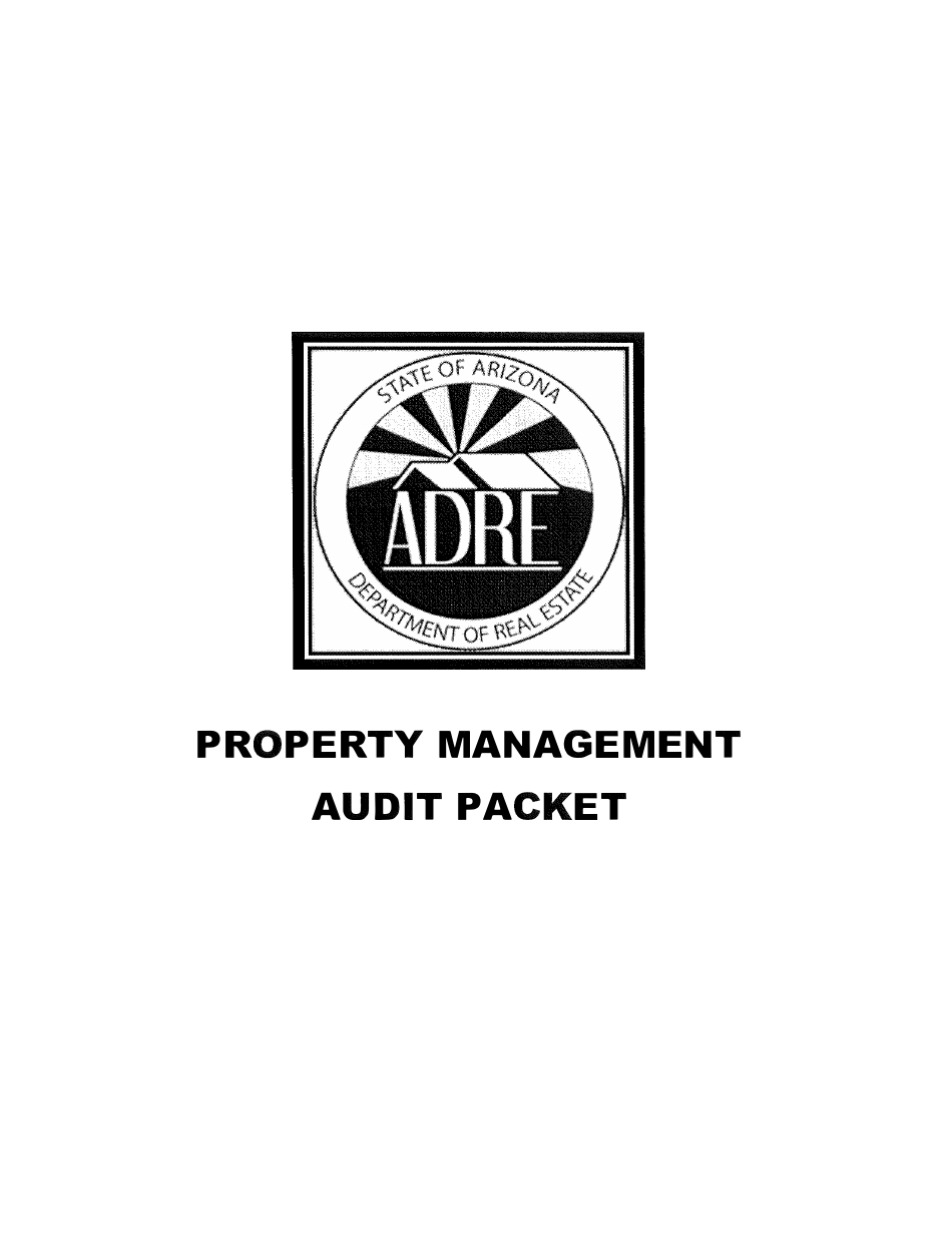 Arizona Property Management Audit Packet Fill Out, Sign Online and