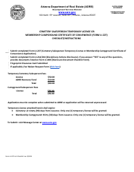 Form LI-227 Cemetery Salesperson Temporary License Application/Membership Camping Certificate of Convenience - Arizona