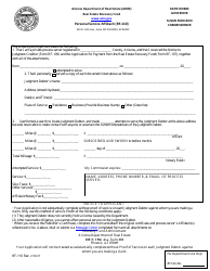 Document preview: Form RF-110 Personal Service Affidavit - Arizona