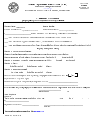 Document preview: Form COM-103 Compliance Affidavit (Property Management Respondent Notarized) - Arizona