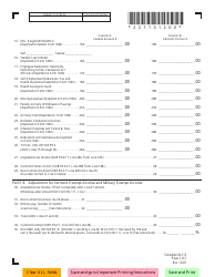 Schedule IN-113 Vermont Income Adjustment Calculations - Vermont, Page 2