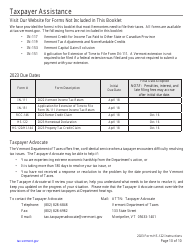 Instructions for Form HS-122 Schedule HI-144 Vermont Homestead Declaration and/or Property Tax Credit Withdrawal - Vermont, Page 10