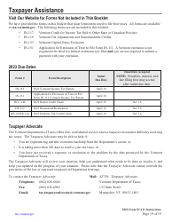 Instructions for Form IN-111 Vermont Income Tax Return - Vermont, Page 19