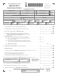 Document preview: Form IN-111 Vermont Income Tax Return - Vermont