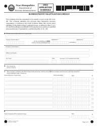 Form AFF SCHD Business Profits Tax Affiliation Schedule - New Hampshire