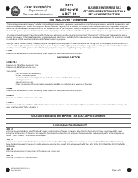 Instructions for Form BET-80-WE, BET-80 - New Hampshire, Page 2