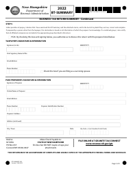 Form BT-SUMMARY Business Tax Return Summary - New Hampshire, Page 3