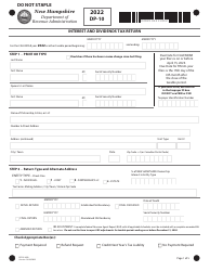 Form DP-10 Interest and Dividends Tax Return - New Hampshire