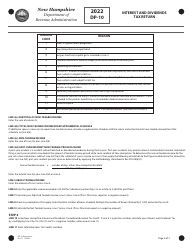 Instructions for Form DP-10 Interest and Dividends Tax Return - New Hampshire, Page 4