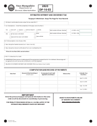Form DP-10-ES Estimated Interest and Dividends Tax - New Hampshire