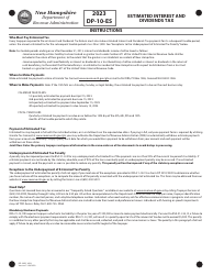 Form DP-10-ES Estimated Interest and Dividends Tax - New Hampshire, Page 6