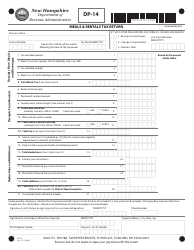 Form DP-14 Meals &amp; Rentals Tax Return - New Hampshire