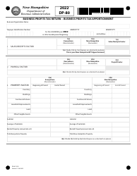Document preview: Form DP-80 Business Profits Tax Return - Business Profits Tax Apportionment - New Hampshire