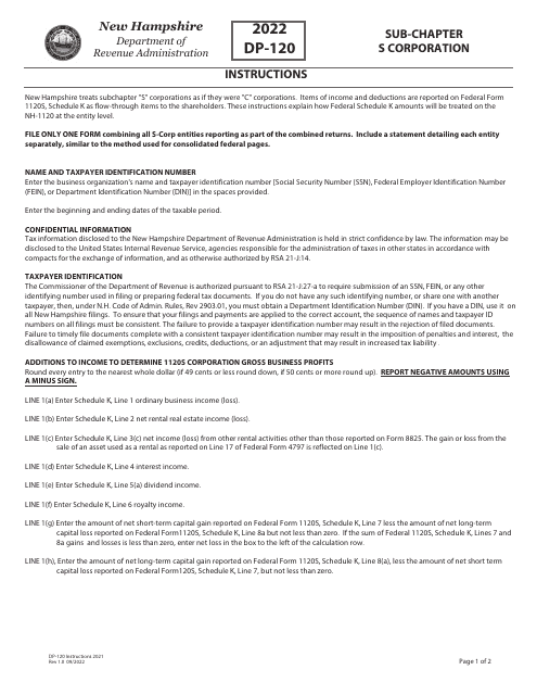 Form DP-120 2022 Printable Pdf