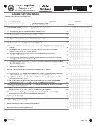 Document preview: Form NH-1040 Proprietorship Business Profits Tax Return - New Hampshire