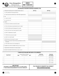 Form NH-1040-ES Estimated Proprietorship Business Tax - New Hampshire