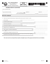 Form NH-1041 Fiduciary Business Profits Tax Return - New Hampshire, Page 3