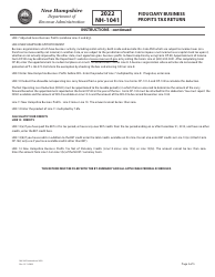 Instructions for Form NH-1041 Fiduciary Business Profits Tax Return - New Hampshire, Page 5