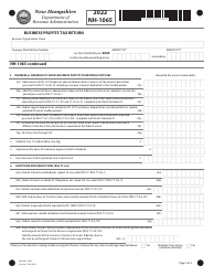 Form NH-1065 Partnership Business Profits Tax Return - New Hampshire, Page 2