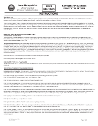 Document preview: Instructions for Form NH-1065 Partnership Business Profits Tax Return - New Hampshire