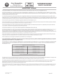 Instructions for Form NH-1065 Partnership Business Profits Tax Return - New Hampshire, Page 2