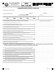 Form NH-1120-WE Combined Business Profits Tax Return - New Hampshire