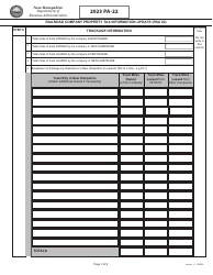 Form PA-22 Railroad Company Property Tax Information Update (Rsa 82) - New Hampshire, Page 3