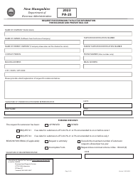 Document preview: Form PA-25 Request for Extension to File Tax Information for Railroad and Private Rail Car - New Hampshire, 2023