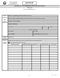 Form PA-80 Inventory of Telecommunications Poles and Conduits - New Hampshire